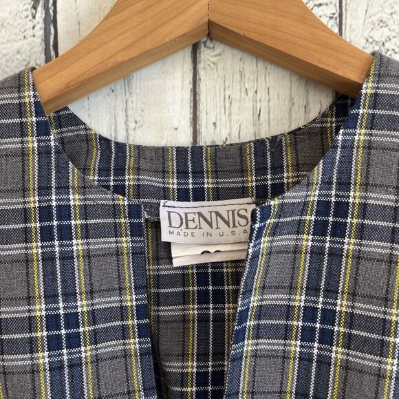 Dennis Uniform Girls Plaid School Jumper Size G8 Gray Blue Acadamia Preppy - Picture 3 of 10